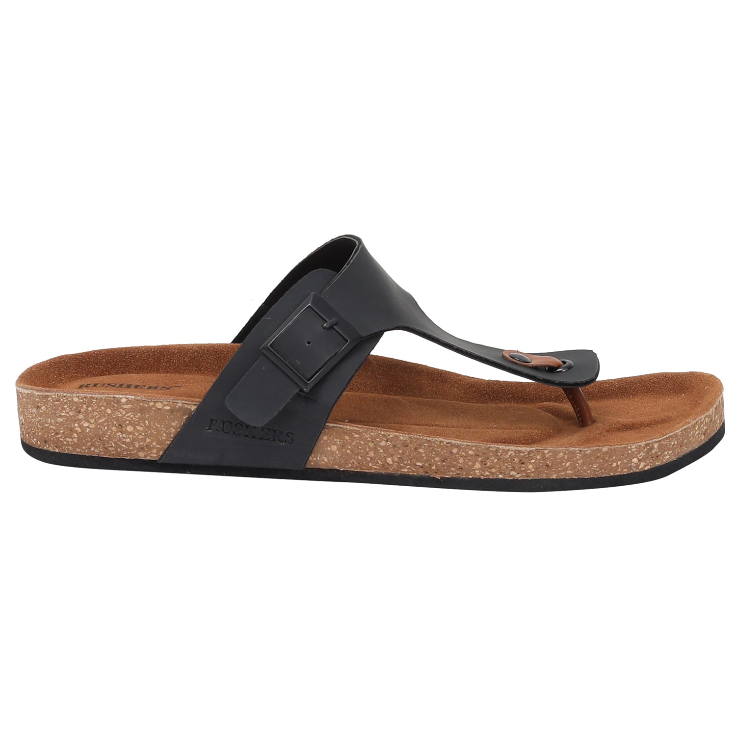 Men's Cork Slippers-5803- Black